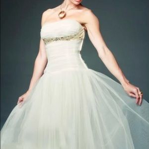 SOLD✨1950’s cream tulle beaded dress